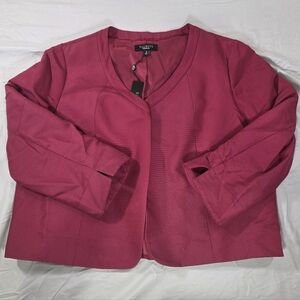 NWT Talbots Fuscia Cotton Silk Blazer